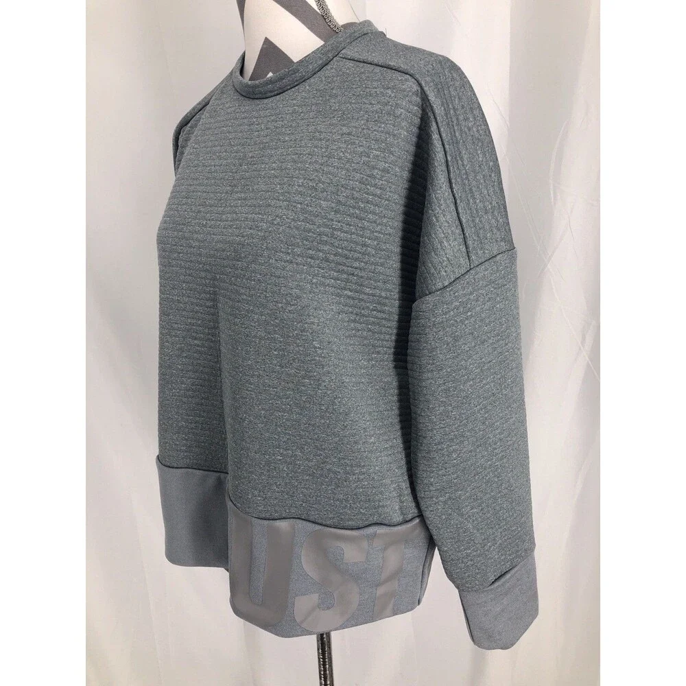 Nike Dry Fit Gray Training Double Knit Crew Neck Oversized Shirt AH8982 Medium